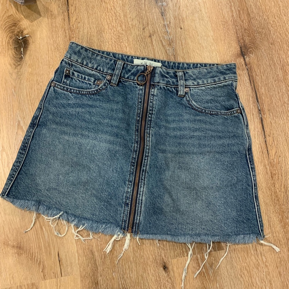 free people jean skirt